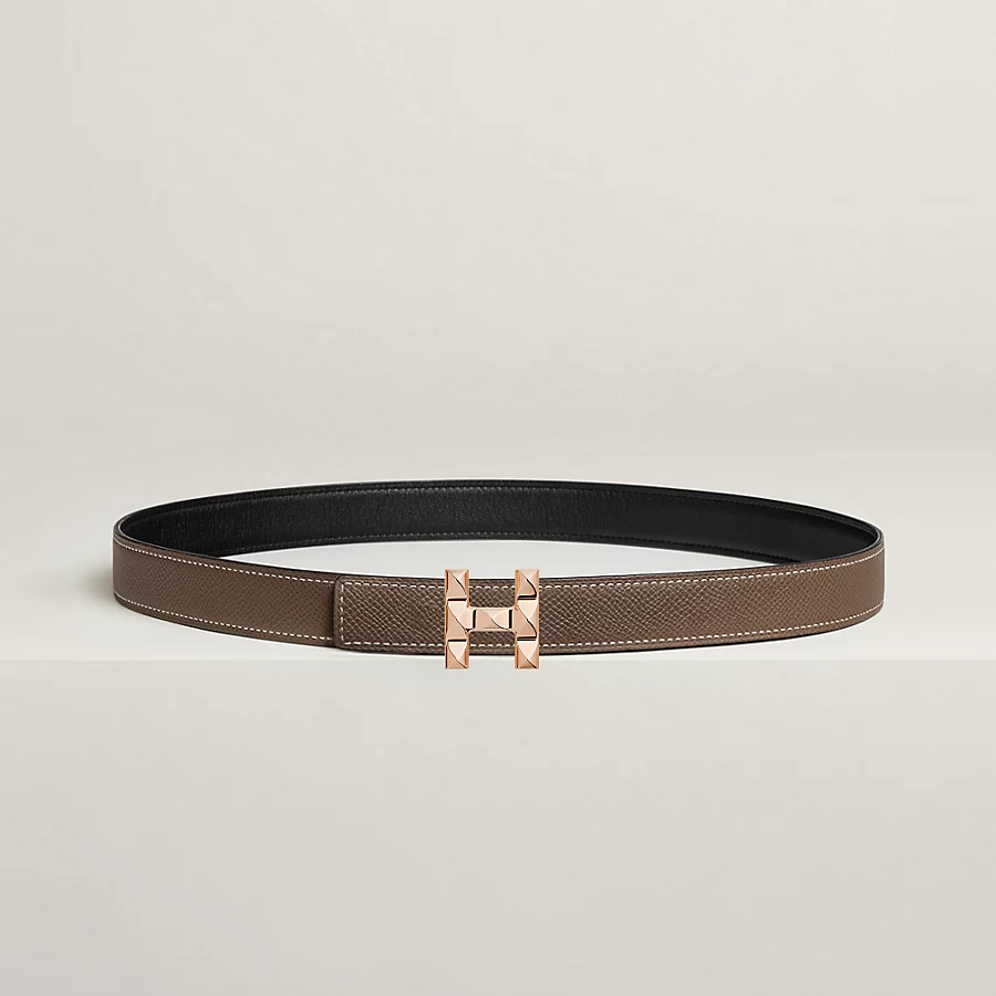 H Infini belt buckle & Reversible leather strap 24 mm - Image 2